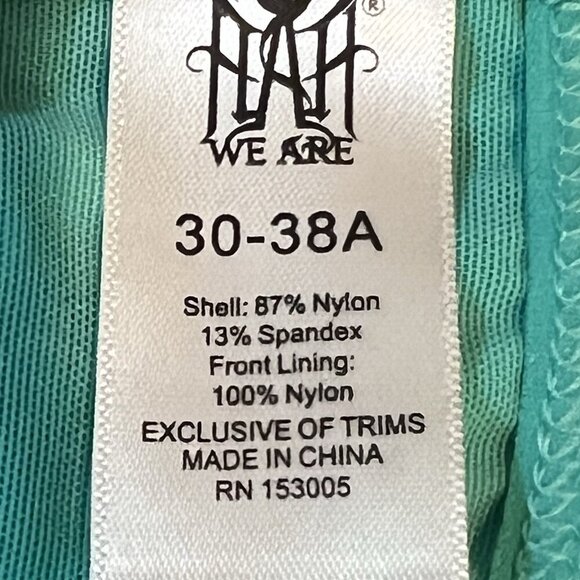 NWT We Are HAH X Free People Sheer Wired Bra 30-38A 30A 32A 34A 36A 38A Teal - Picture 9 of 10